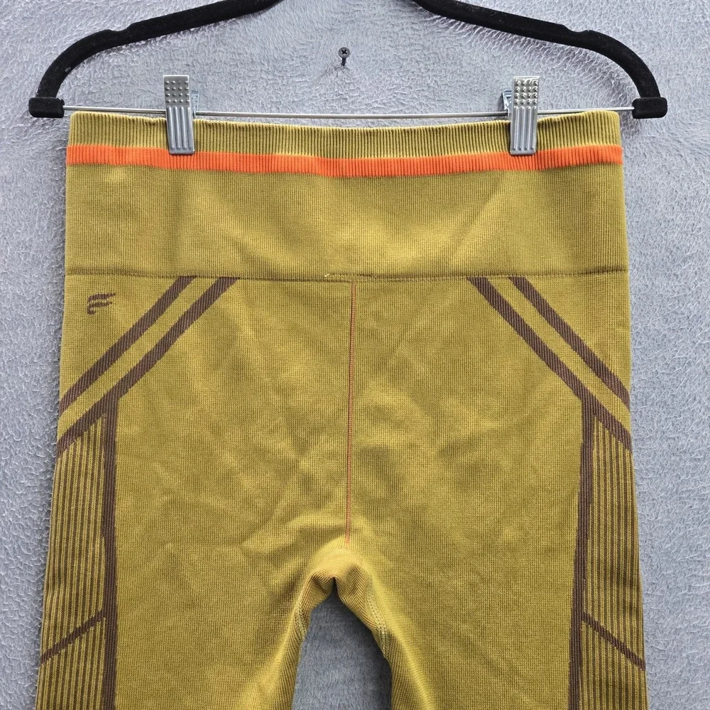 Fabletics Women Activewear Pants XL Green High Waisted Seamless Jacquard Legging